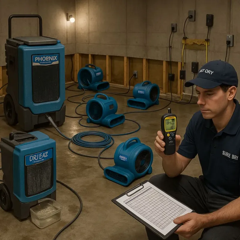 Structural Drying and Dehumidification process in North Miami, FL